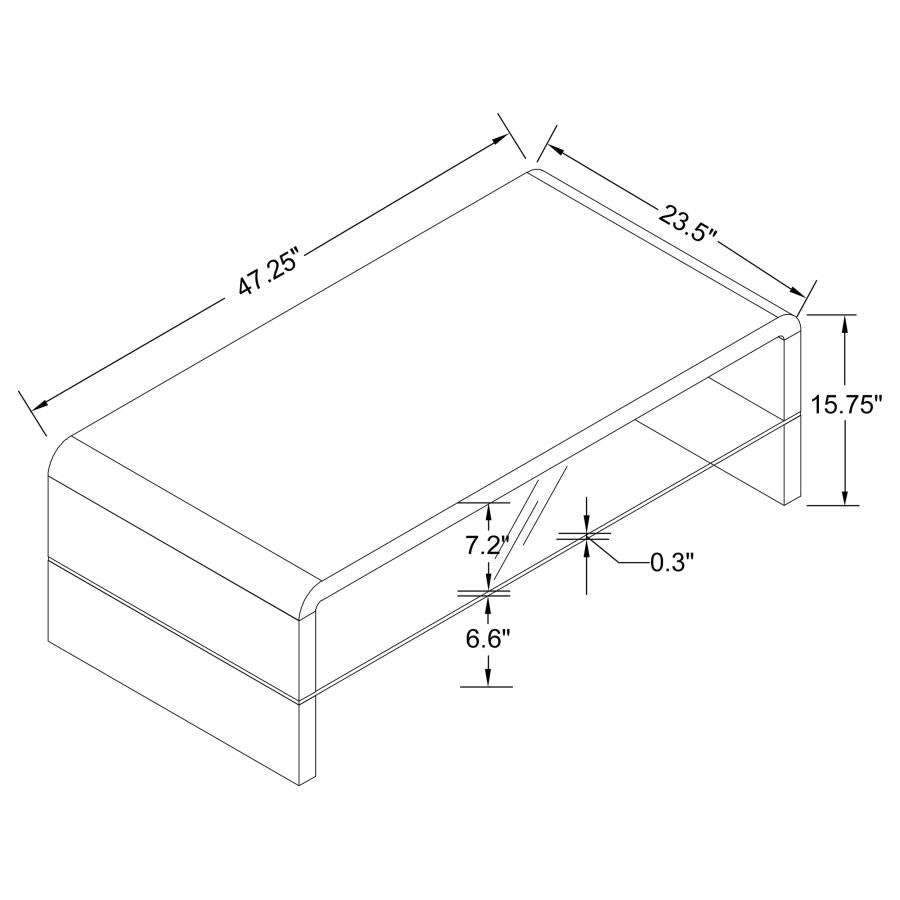 Airell White Coffee Table - furniture place usa