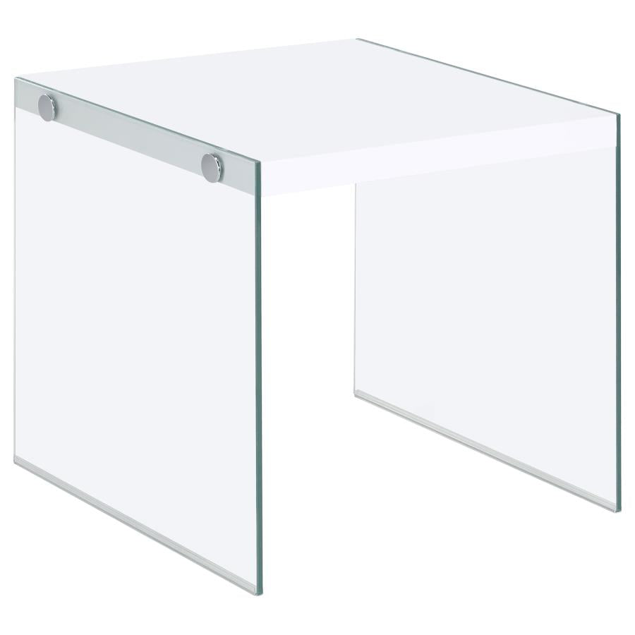 Opal White End Table - furniture place usa