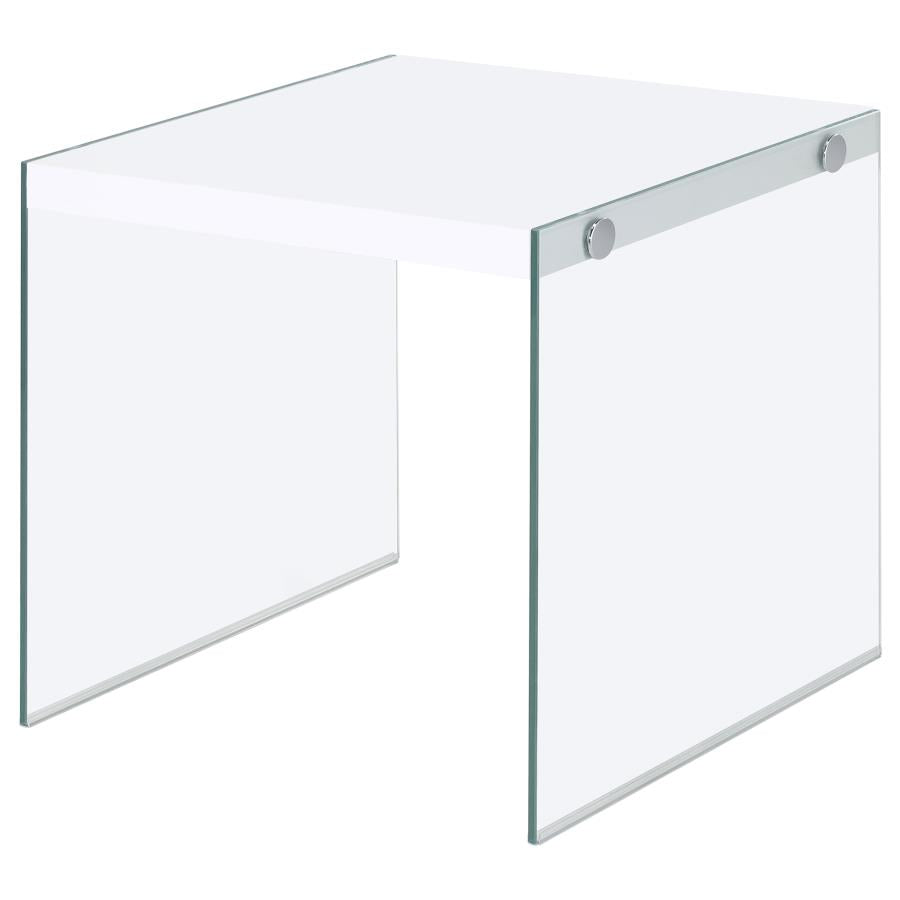 Opal White End Table - furniture place usa