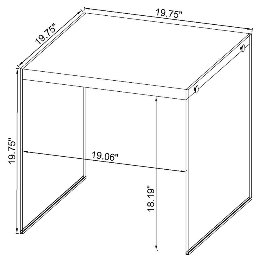 Opal White End Table - furniture place usa