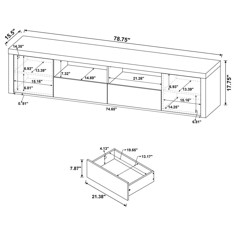 Jude White 79" Tv Stand - furniture place usa