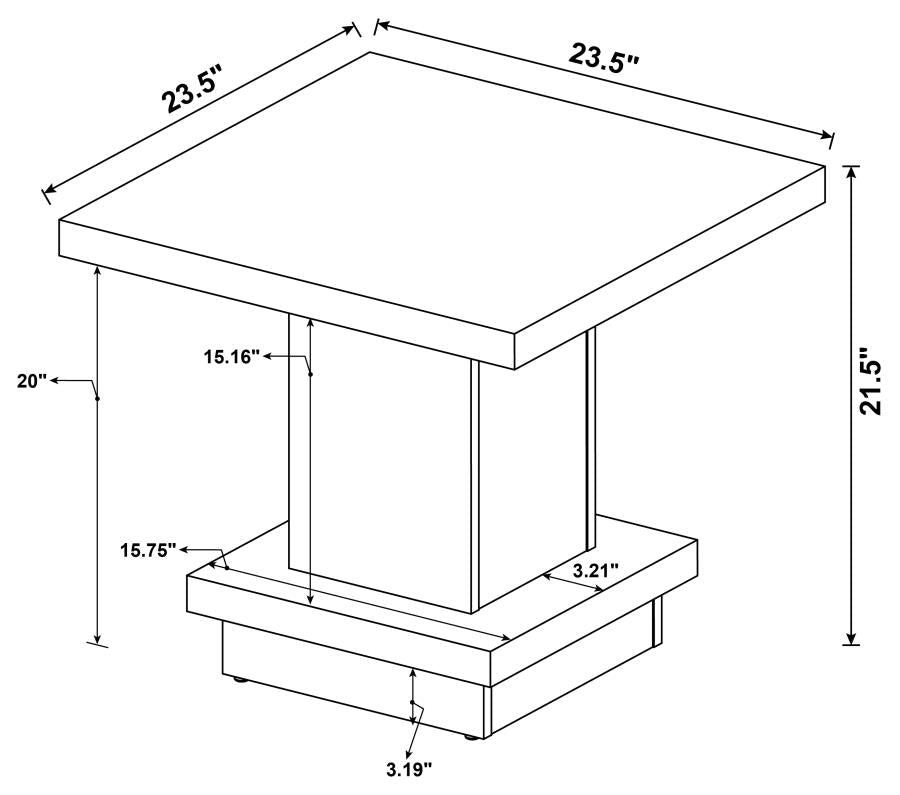 Reston Brown End Table - furniture place usa