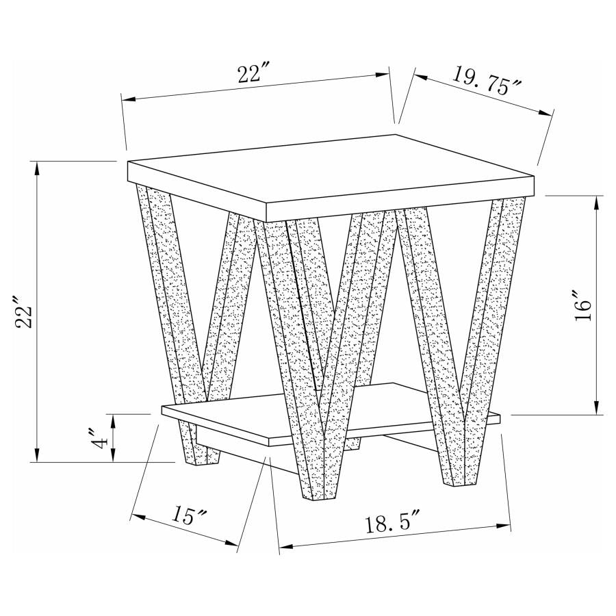 Stevens Grey End Table - furniture place usa