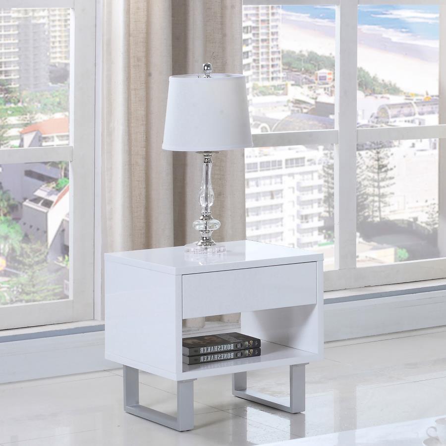 Atchison White End Table - furniture place usa