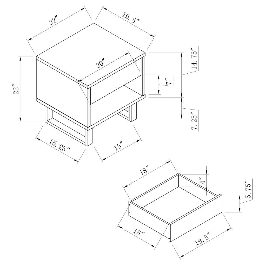 Atchison White End Table - furniture place usa