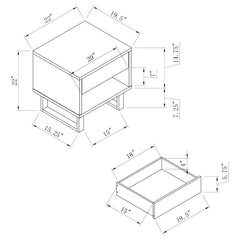 Atchison White End Table - furniture place usa