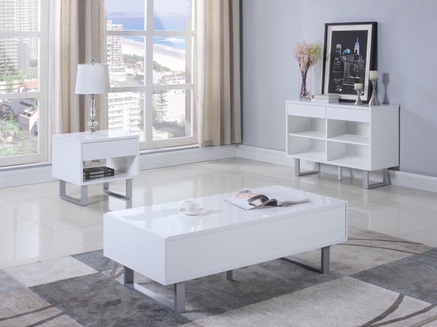 Atchison White End Table - furniture place usa