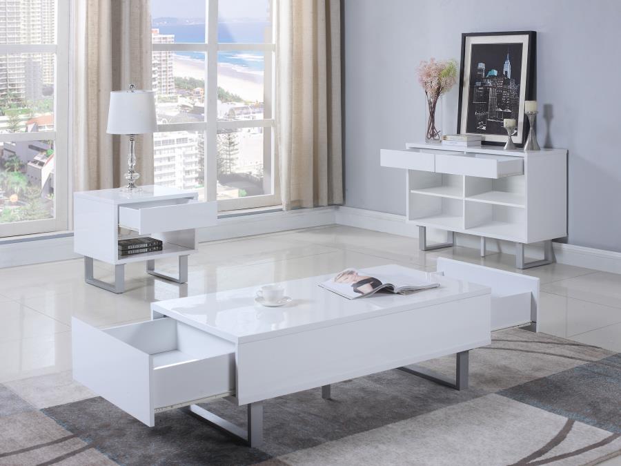 Atchison White End Table - furniture place usa