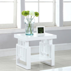 Schmitt White End Table - furniture place usa