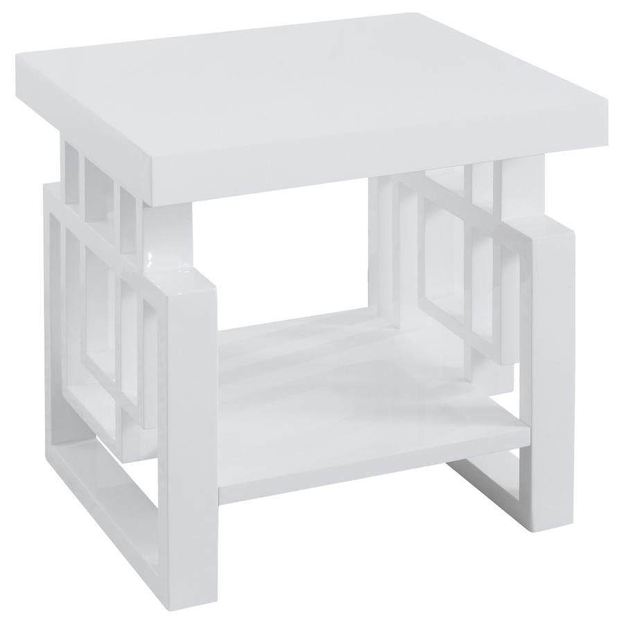 Schmitt White End Table - furniture place usa