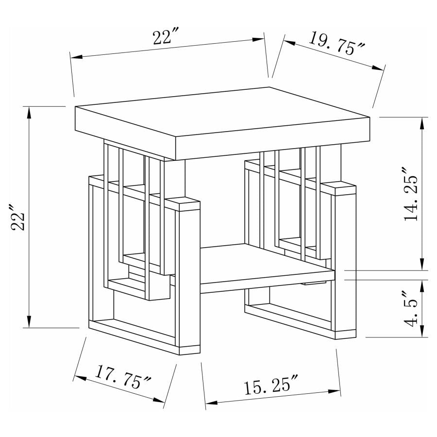 Schmitt White End Table - furniture place usa