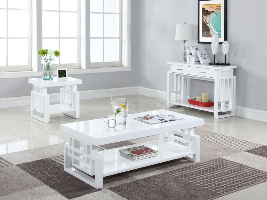 Schmitt White End Table - furniture place usa