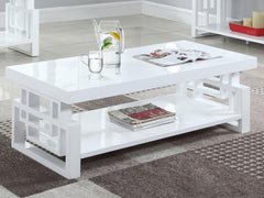 Schmitt White Coffee Table - furniture place usa