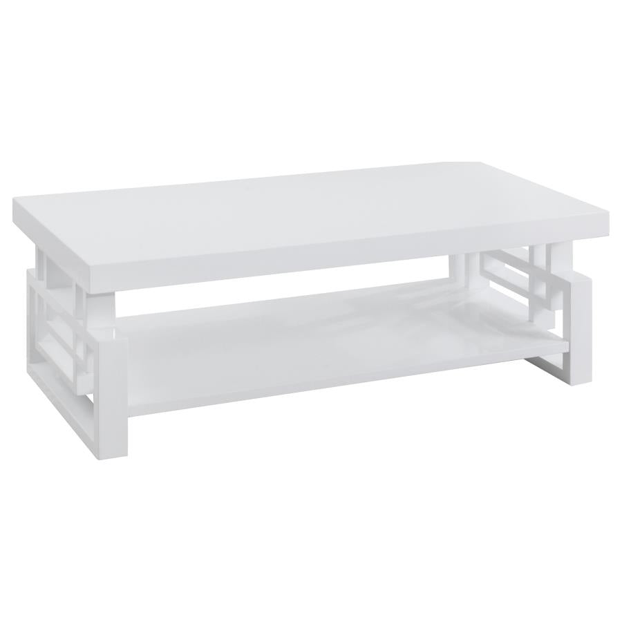 Schmitt White Coffee Table - furniture place usa