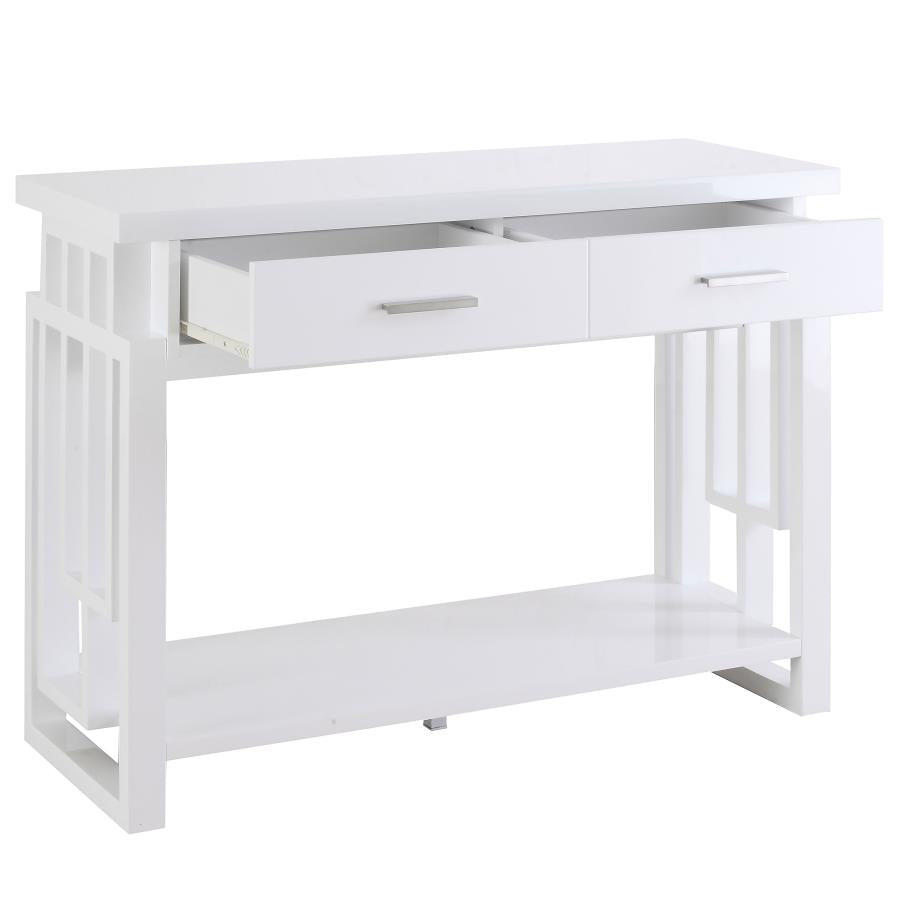 Schmitt White Sofa Table - furniture place usa