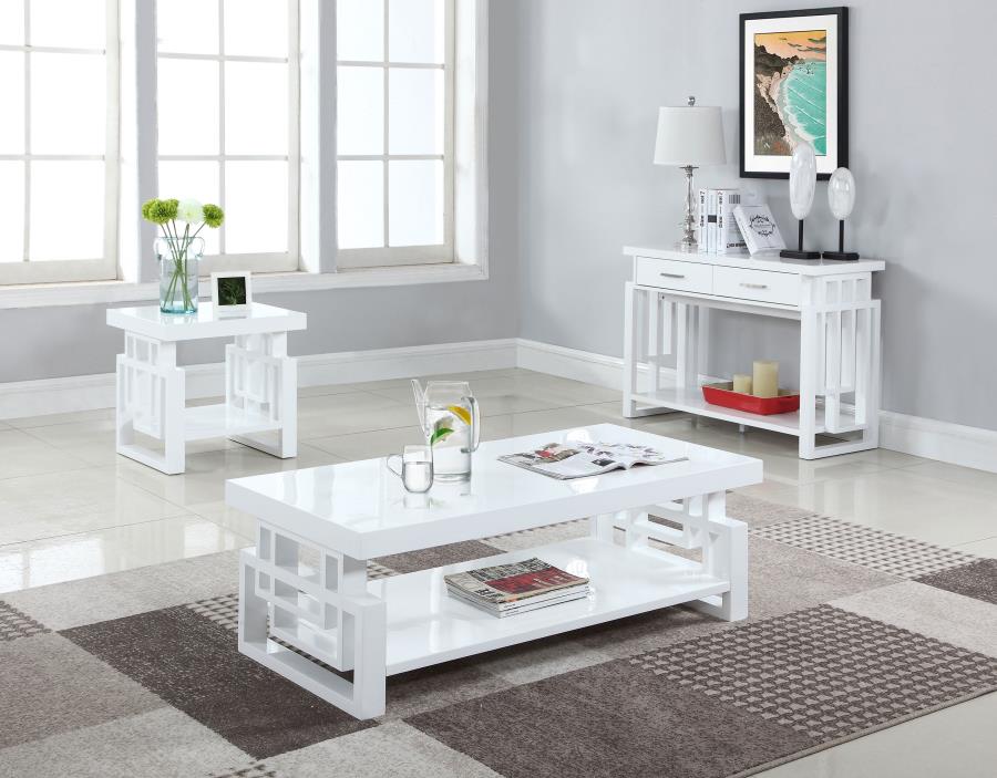 Schmitt White Sofa Table - furniture place usa