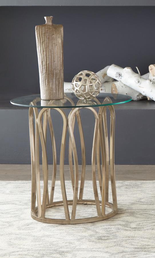 Monett Gold End Table - furniture place usa