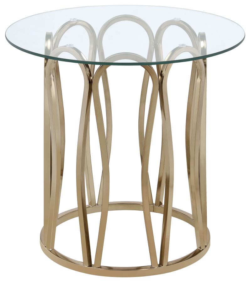 Monett Gold End Table - furniture place usa