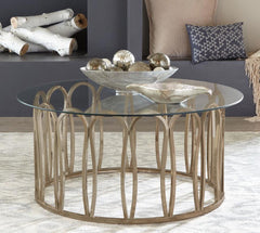 Monett Gold Coffee Table - furniture place usa