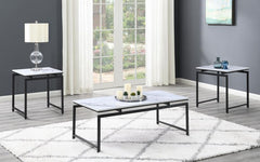 Clark White 3 Pc Coffee Table Set - furniture place usa