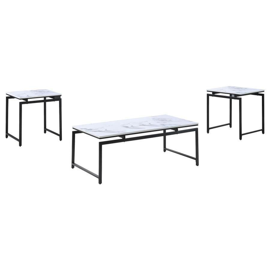 Clark White 3 Pc Coffee Table Set - furniture place usa