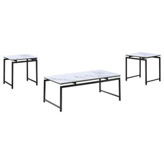 Clark White 3 Pc Coffee Table Set - furniture place usa