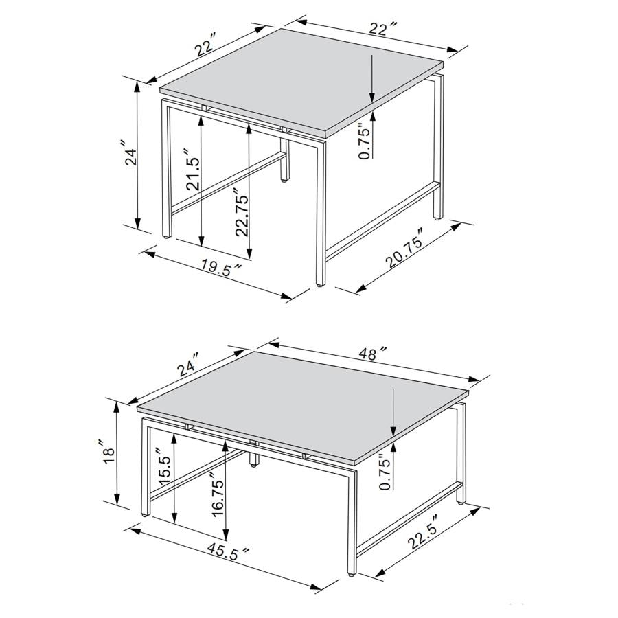 Clark White 3 Pc Coffee Table Set - furniture place usa