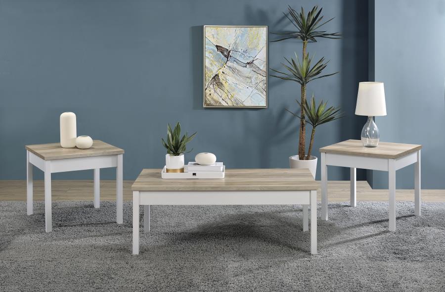 Stacie White 3 Pc Coffee Table Set - furniture place usa