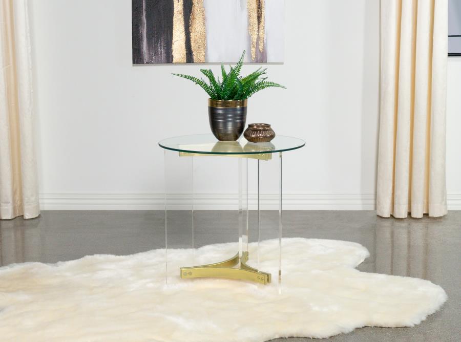 Janessa Gold End Table - furniture place usa