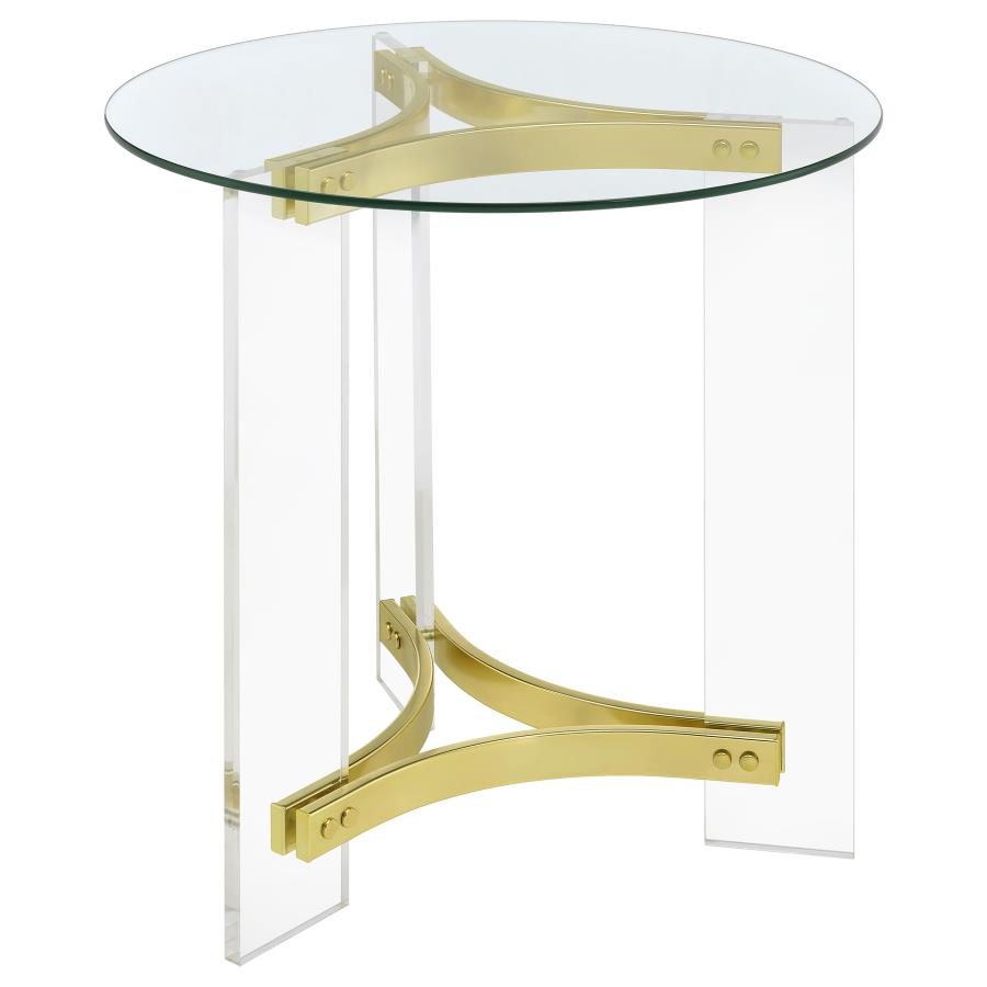 Janessa Gold End Table - furniture place usa