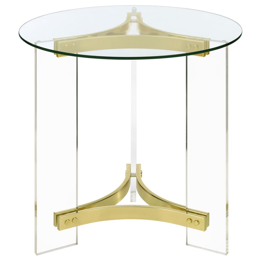 Janessa Gold End Table - furniture place usa