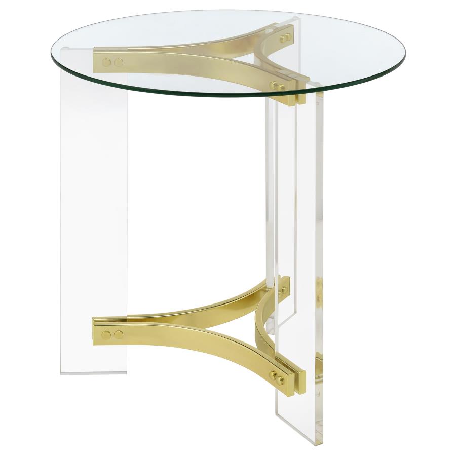 Janessa Gold End Table - furniture place usa