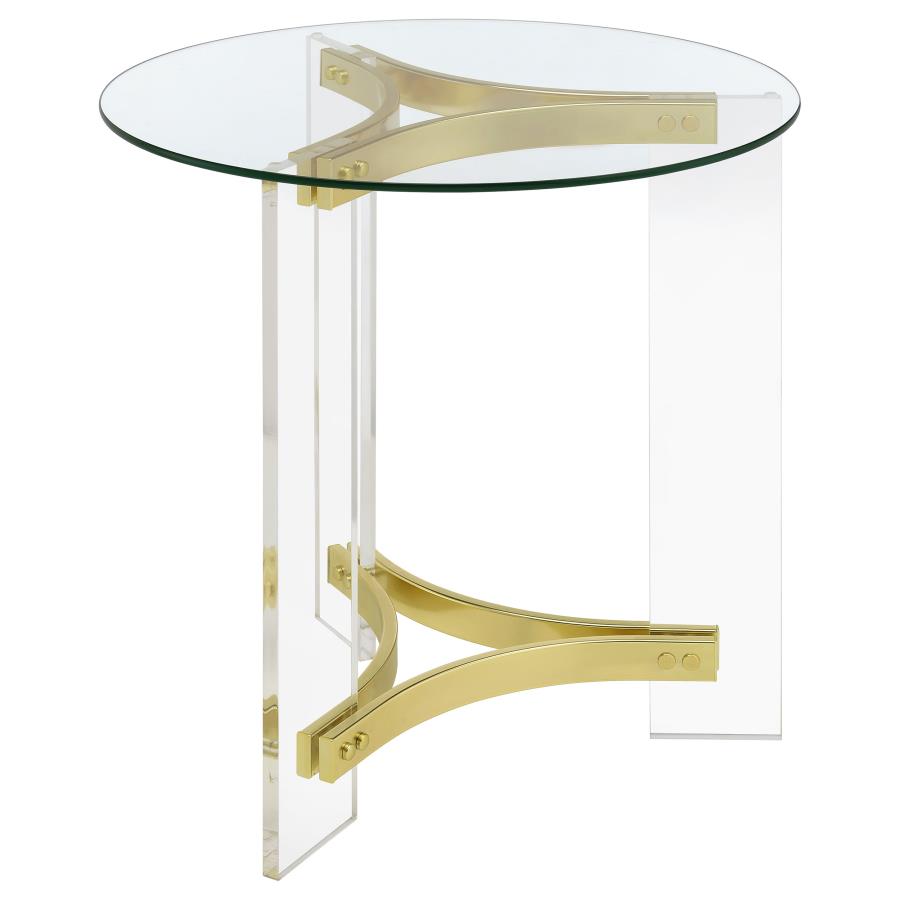 Janessa Gold End Table - furniture place usa