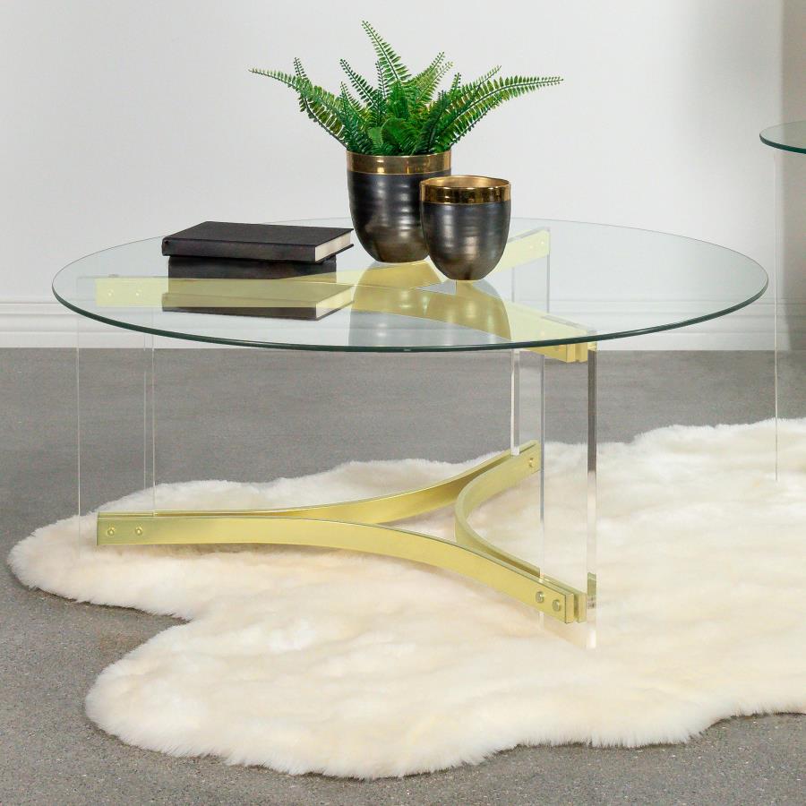 Janessa Gold Coffee Table - furniture place usa