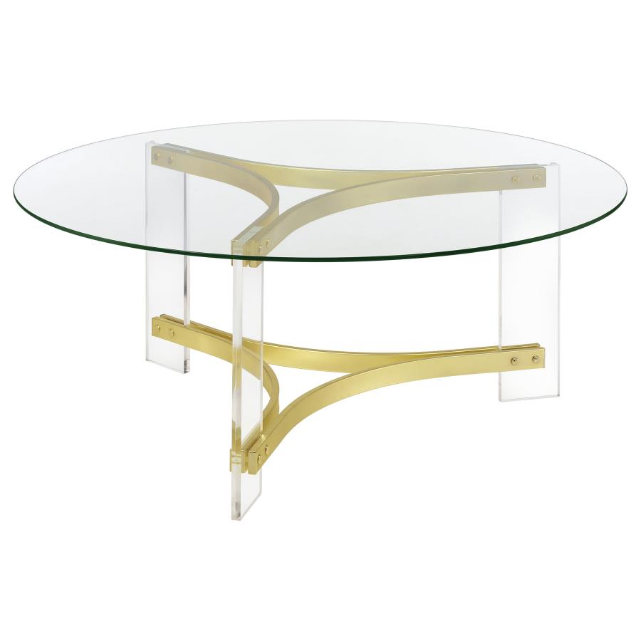 Janessa Gold Coffee Table - furniture place usa