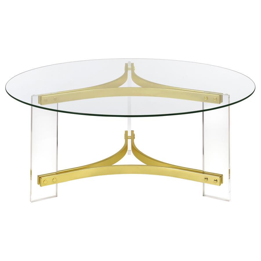 Janessa Gold Coffee Table - furniture place usa