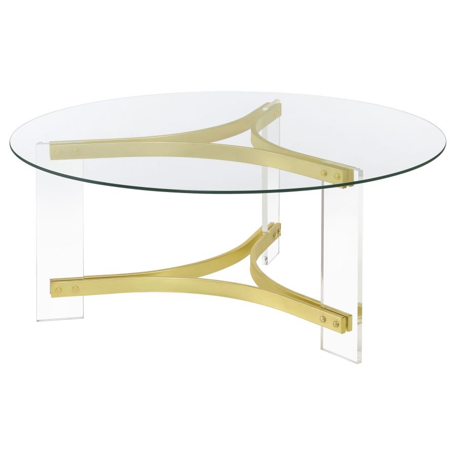 Janessa Gold Coffee Table - furniture place usa