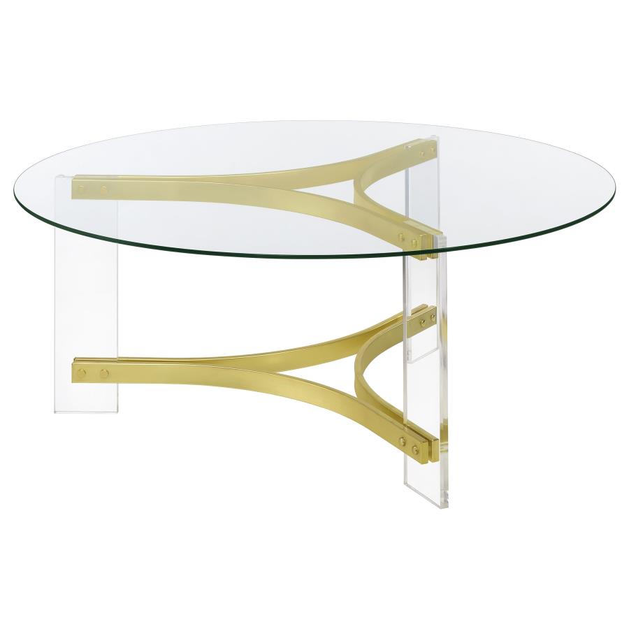 Janessa Gold Coffee Table - furniture place usa