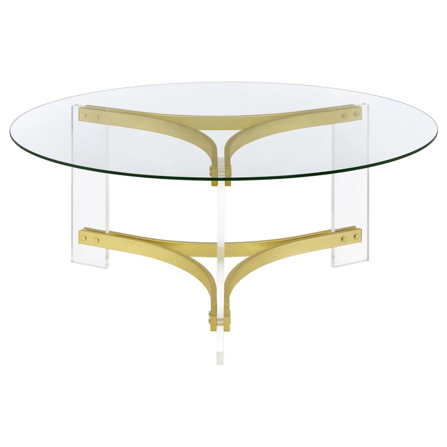 Janessa Gold Coffee Table - furniture place usa