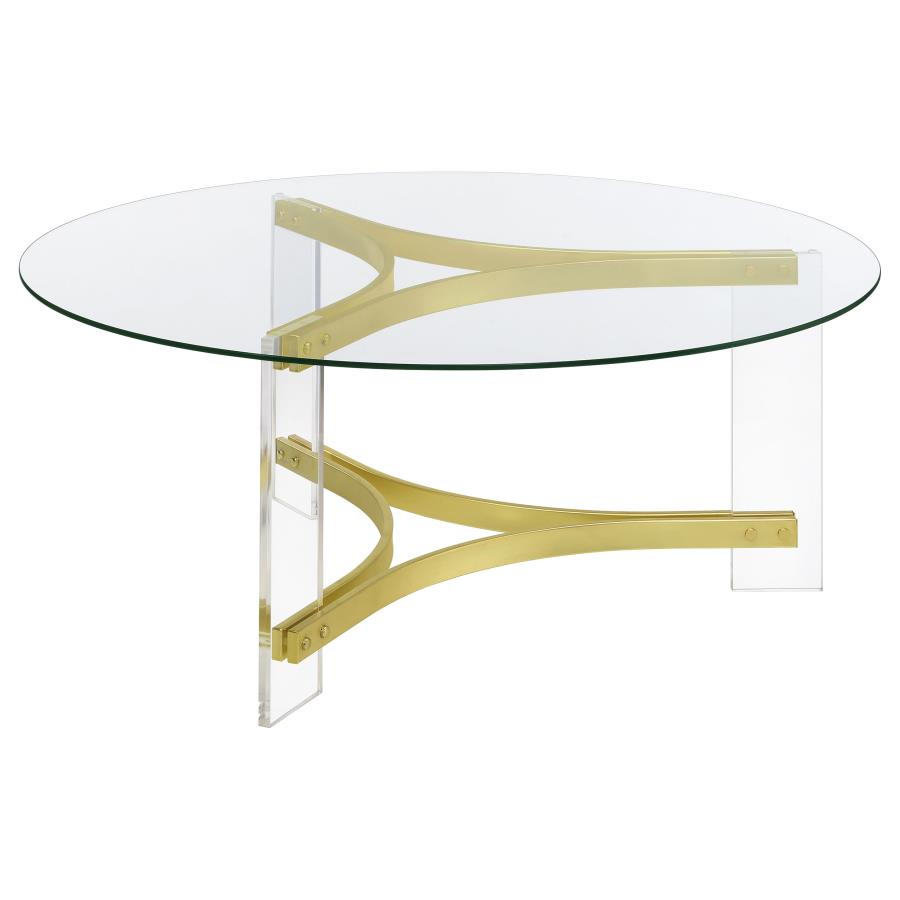 Janessa Gold Coffee Table - furniture place usa