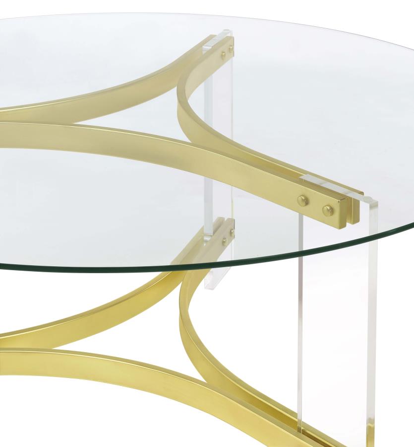 Janessa Gold Coffee Table - furniture place usa