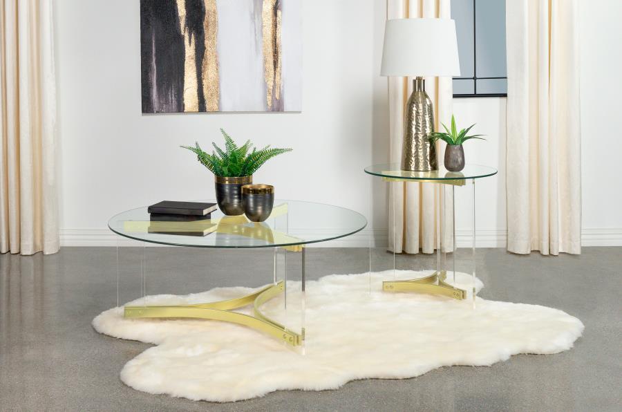 Janessa Gold Coffee Table - furniture place usa