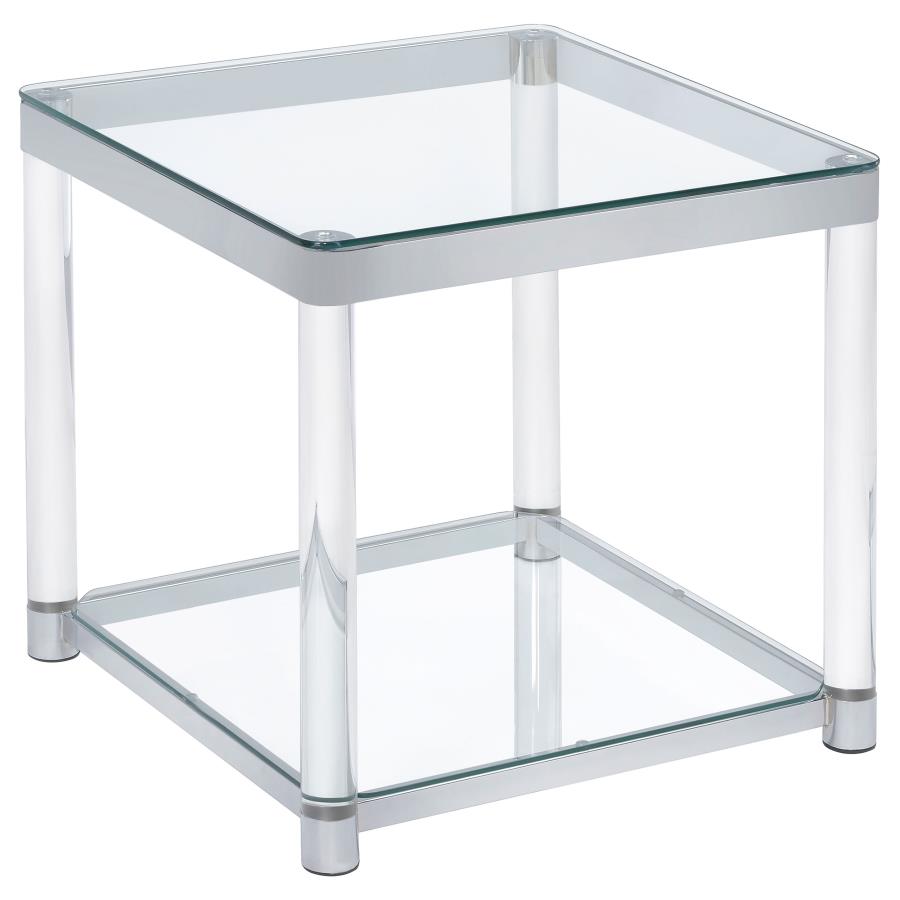 Anne Silver End Table - furniture place usa