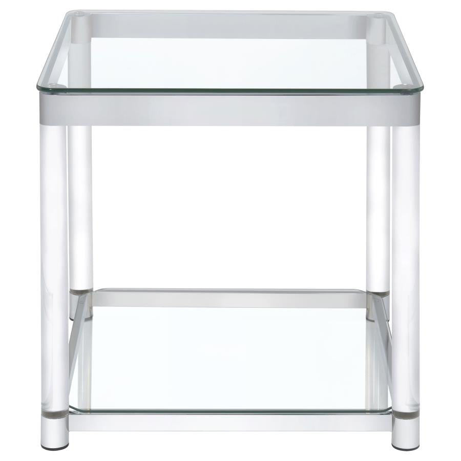 Anne Silver End Table - furniture place usa