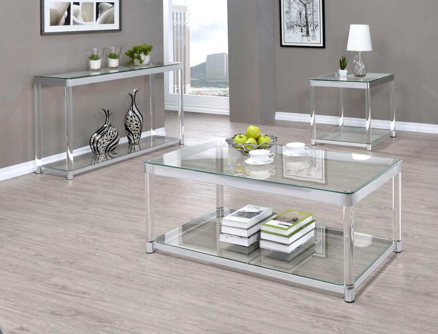 Anne Silver End Table - furniture place usa