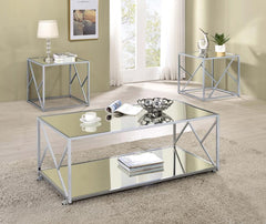 Provins Silver 3 Pc Coffee Table Set - furniture place usa