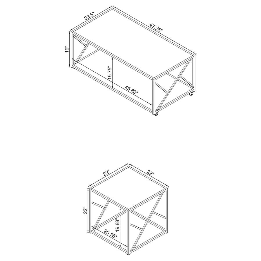 Provins Silver 3 Pc Coffee Table Set - furniture place usa