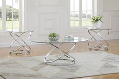 Warren Silver 3 Pc Coffee Table Set - furniture place usa