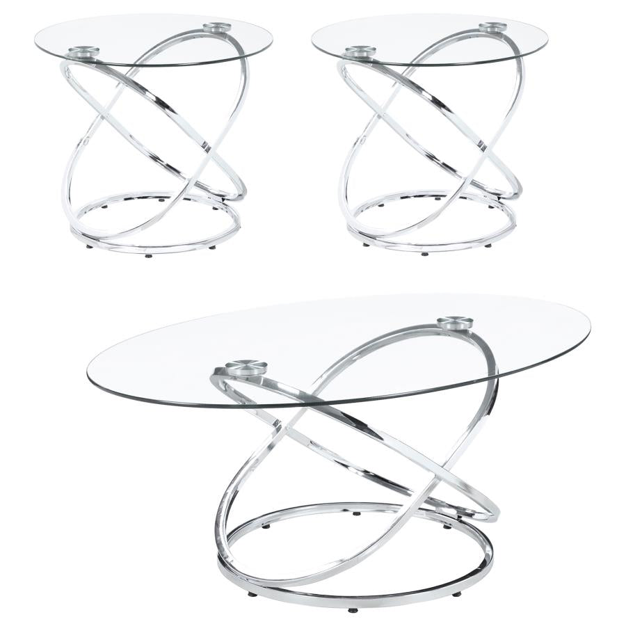 Warren Silver 3 Pc Coffee Table Set - furniture place usa