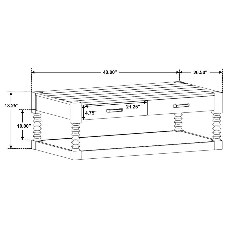 Meredith Brown Coffee Table - furniture place usa